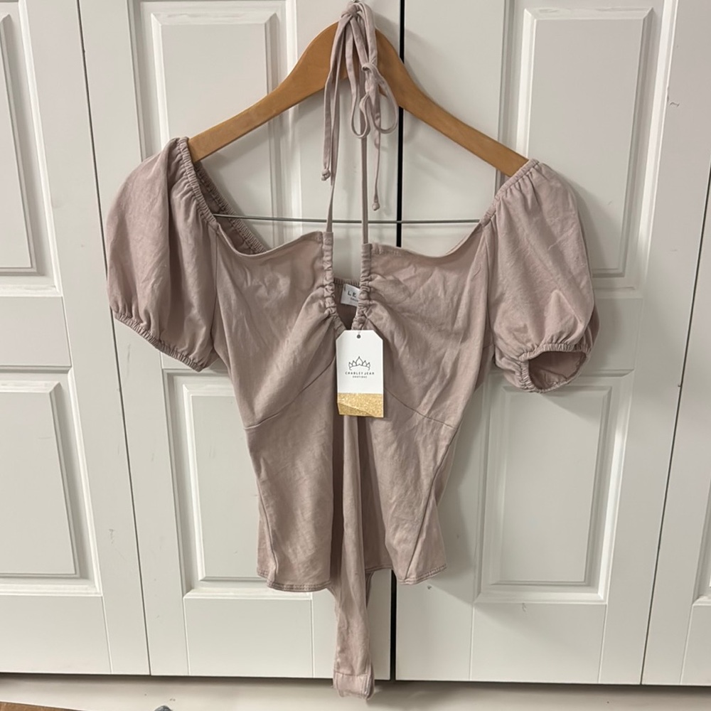 Puff Sleeve Mauve bodysuit